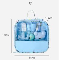 Set para Cuidado del Bebé,13 Piezas Kit de Aseo para Bebés ，Productos para bebés, kits de puericultura para Viaje y el Uso Diario (Azul) - details 0