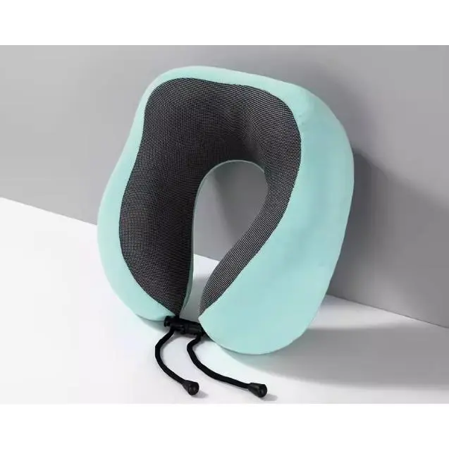 Almohada de viaje suave en forma de U, cojín Cervical de espuma viscoelástica para el cuello y el avión. - 1