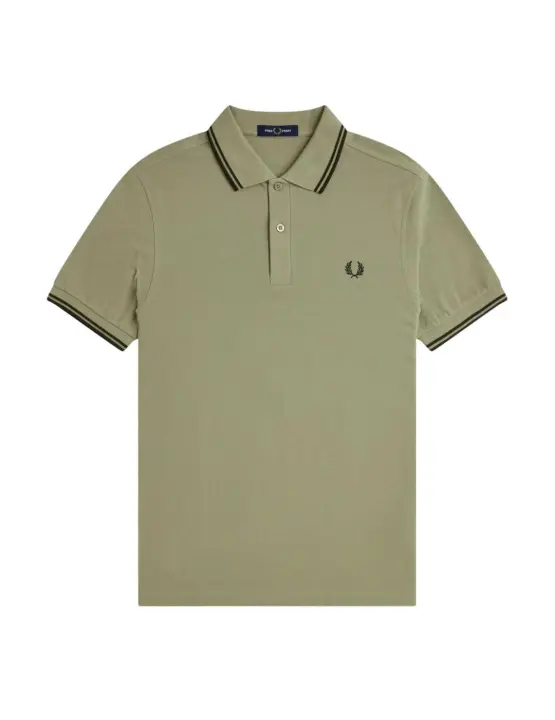 Polo Fred Perry Twin Tipped Hombre Verde - 1