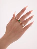 Encanto Aristócrata Rosa flor anillos para mujer 316L Acero inoxidable circón cúbico mujeres anillos de dedo joyería de moda impermeable impermeable delicado moda de lujo lágrima Zirconia pavé anillo de acero inoxidable para mujeres - details 5