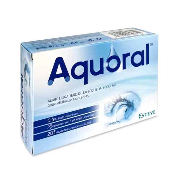 Esteve AQUORAL Gotas Humectantes 20 Unidosis para Lubricar y Calmar la Irritación Ocular - 1