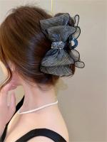 Grande Pinza De Cabeza De Tiburón Con Lentejuelas Y Lazo Para Mujer Accesorio De Pelo De Verano Multifuncional Para Exterior - details 1