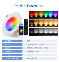 Lámpara De Techo LED Inteligente Tuya Compatible Con App Bluetooth Dimmable RGB 220V Control Remoto RF Grupal 1-6 Pack 75-105mm Para Foyer - details 3