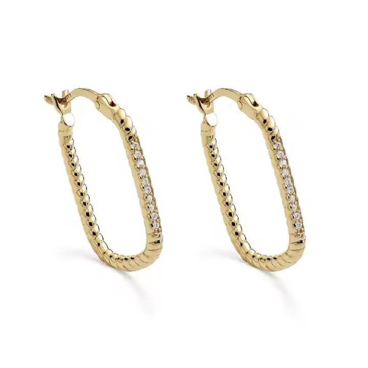 Pendientes Wedding Plata baño oro y circonitas blancas - 1