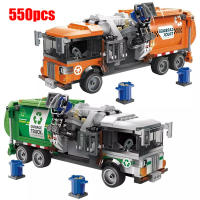 Bloques De Construcción Para Niños Camión De Basura Técnico De La Ciudad Modelo De Vehículo De Limpieza MOC Con Piezas De Juego Compatible Con Lego - details 0