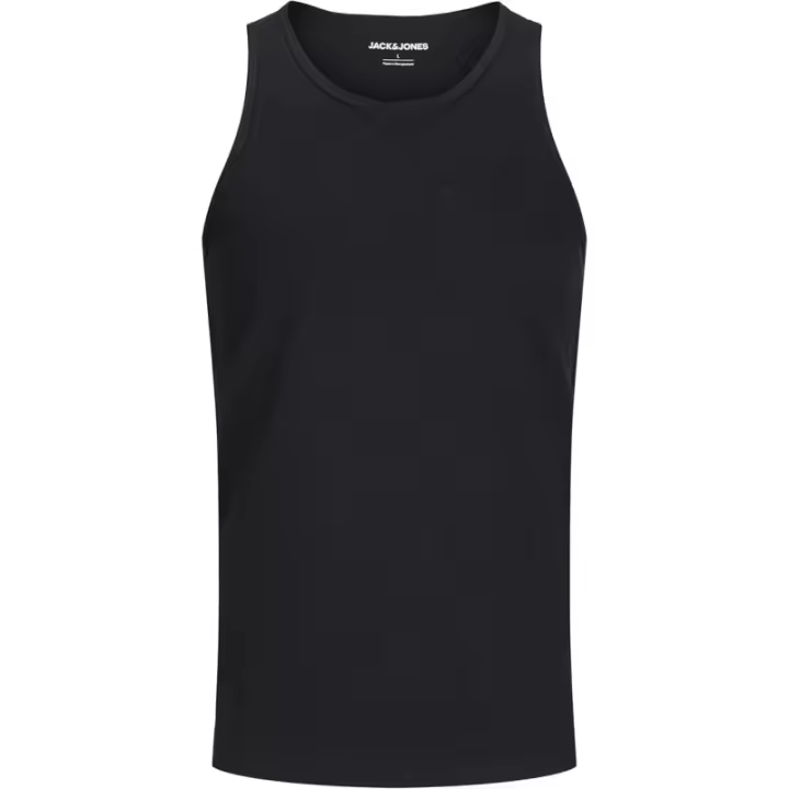 Jack&Jones – Hombre – Negro – Camiseta de Tirantes, Tejido Ligero, Bolsillo en el Pecho, Corte Regular - 1