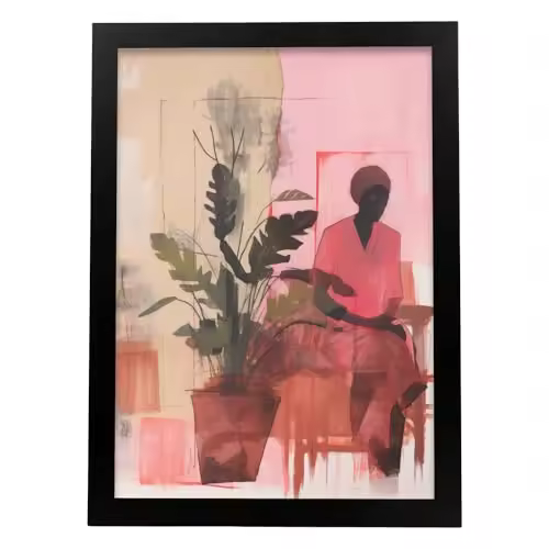 Nacnic Muesto Sereno Lamina - Habitación Rosa Ecléctica Poster - Cuadros Decorativos Estéticos - Sala De Estar, Dormitorio, Hogar - Marcos de Fotos y Arte de Pared - 1