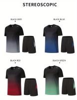 Conjunto De Entrenamiento De Baloncesto Para Hombres Verano Camiseta De Manga Corta Gradiente Y Shorts Secado Rápido 2 Piezas - details 8