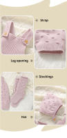 3 unids/set de ropa de Bebe de DOT sólidos de cabrito para recien nacidos, tejido sin Mangas peleles, sombreros, calcetines, trajes para bebés de 0 at 18m - details 8