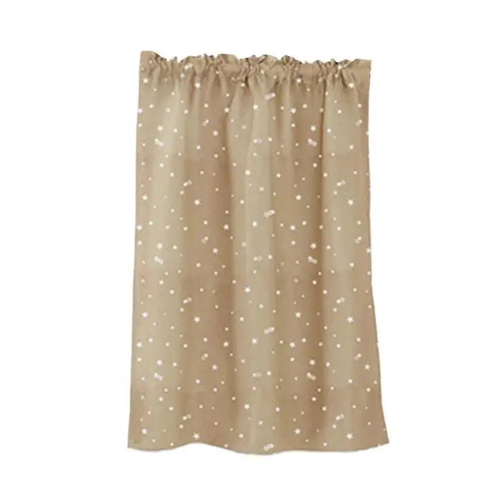 ZHOUBA Stars Print Solid Color Kitchen Short Curtain Window Valance Drape Home Decor - 1