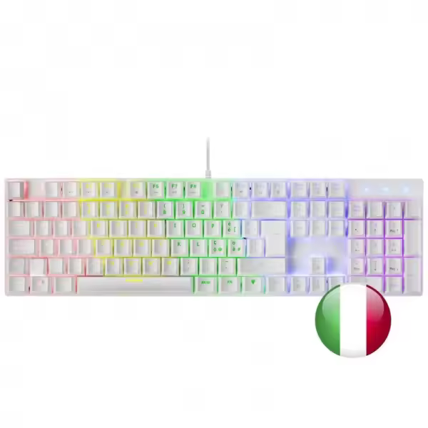 Mars gaming mk422 teclado gaming mecanico - switches antipolvo - iluminacion rgb - teclas doble inyeccion - anti-ghosting avanzado - multiplataforma - italiano - color blanco - 1