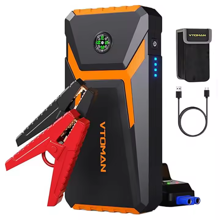 VTOMAN V6 PRO Arrancador de Coche de 2000A, con Luz LED, Carga Rápida, para Motores de Gas de hasta 7.0L y Diésel de 5.0L - 1