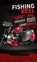 Carrete De Pesca Rooblinos BR Baitcasting 8kg Arrastre Máximo Lanzamiento Largo Accesorios De Carrete De Pesca Tipo Baitcast Para Oceano Río Reservorio Piscina - details 0