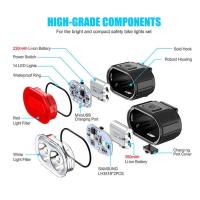 Juego De Luces Delanteras Y Traseras Para Bicicleta USB Recargable Lámpara De Cabeza LED Impermeable Luces De Bicicleta MTB Accesorios De Bicicleta - details 2