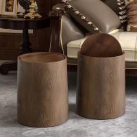 Bandeja De Madera Retro Impermeable Gran Capacidad Para Cocina Y Baño Accesorio Ecológico Para El Hogar Con Cubierta Rodante - details 3