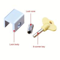 Cerradura De Seguridad Para Ventanas Y Puertas Sliding Sash Stopper Antirrobo Para Niños Cinta De Bloqueo De Armario - details 1