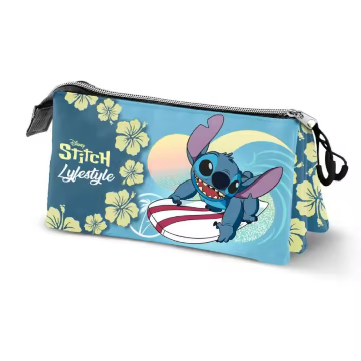 Estuche Portatodo Triple Fan Karactermania Disney Stitch Lifestyle 23x11x7cm - 1