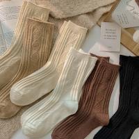 3 Pares De Calcetines De Lana De Cashmere Para Mujer Invierno Gruesos Y Cálidos Negro Blanco Conjunto Japonés Moda Color Sólido - details 3