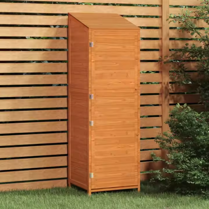 vidaXL Cobertizo de Jardín Madera Maciza Abeto Herramienta Exterior Color Antracita,  Natural,  Blanco y mas - 1