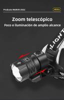 Linterna Frontal LED Potente XHP199 Para Pesca Y Camping Recargable USB 18650 Lámpara Frontal Con Ángulo De Haz De 180° Fuente De Luz LED Batería De Litio Metálico Impermeable - details 13