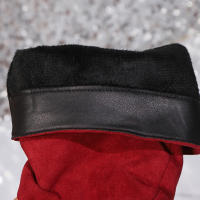 Botas De Rodilla Altas Cómodas Y Elegantes Con Diseño Redondo Y Hebilla Cierre Fácil Para Mujer Estilizada Con Forro De Peluche Material De La Parte Superior De Terciopelo Suave Para Uso Casual - details 15