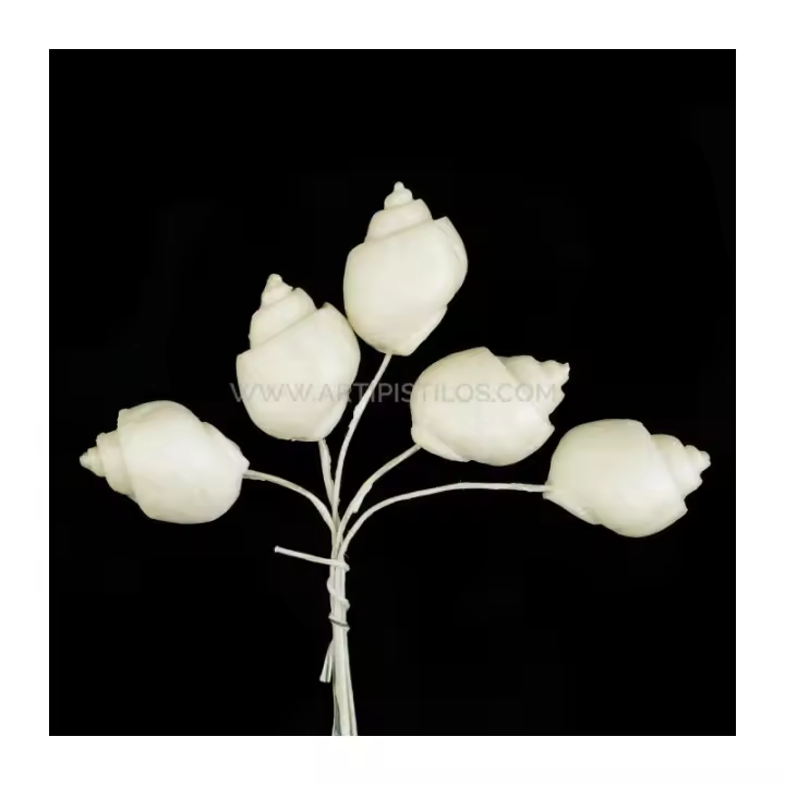 Flor Porcelana Fría Caracola Lisa 2x1,5cm Raíz Flores Sombreros Decorados - 1