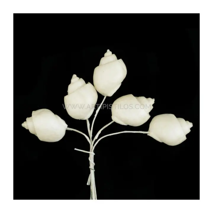 Flor Porcelana Fría Caracola Lisa 2x1,5cm Raíz Flores Sombreros Decorados - 1