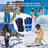 Guantes De Esquí Para Niños 1 Par - Gruesos Calientes Antideslizantes Impermeables Lavables Máquina Ciclismo Senderismo a Partir De 3 Años - details 3