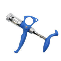 Siringa Inoculadora Automática Para Ponedoras De Pollo 5ml Con Aguja De Doble Agujero Vacuna Contra Pox De Gallo Material Acero Inoxidable + Plástico Color Azul Y Plateado - details 2