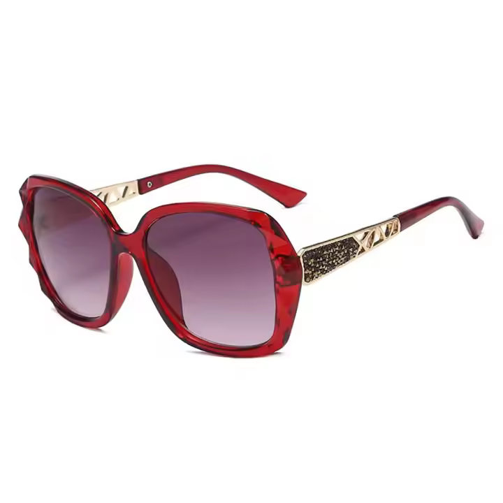 1 gafas de sol polarizadas cuadradas Sparkling Composite marco brillante y la caja de gafas cuadradas - 1