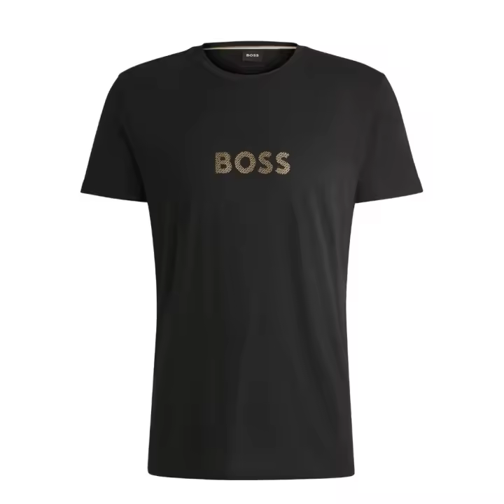 Camiseta Boss Special Algodón Manga Corta Logo Dorado (Negra) - 1