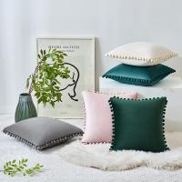 Funda De Cojín De Velours Con Pompom Tamaño 30x50cm 45x45cm 50x50cm Lujo Rustico Para Sofa Dormitorio Y Coche Estilo Americano - details 12