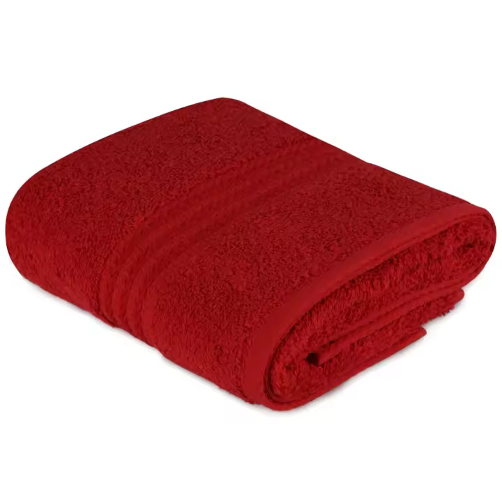 Wellhome Toalla 100% Algodón Suave y Absorbente - 50x90 Cm - Rojo - 1
