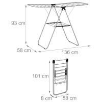 Tendedero de ropa plegable de pie para balcón interior y exterior, dormitorio de toallas de bebé simple, edredón de secado doméstico, tendedero de suelo con amplio rango de aplicación - details 3