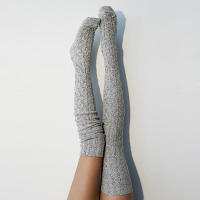 Calcetines De Piel Media Calf High Para Mujer Preppy Térmicos Y Estilizados Con Material Grueso Para Invierno Calcetines De Tejido - details 3