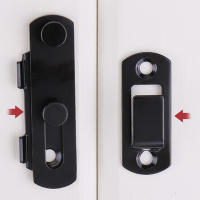Cerradura De Puerta De Corral En Acero Inoxidable Con Cierre De Palanca 90-180 Grados Cerradura De Hierro Negro Para Puerta Deslizante De BarnIZH - details 1
