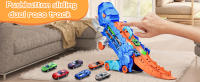 Nuevos Juguetes De Dinosaurios Transportistas Con Carril Deslizante Cuatro Buggy De Aleación Transformables Track Plegable Tyrannosaurus Regalos Para Niños - details 3