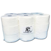 Rollos Papel Higiénico Laminado Industrial 2 Capas Pasta pura 145M 2/H 100% Pasta Baño Rollo WC 1 Saco de 18 Rollos - 400gr / Rollo WC Extrablanco con precorte Laminado XXL ALMERICORP - details 0