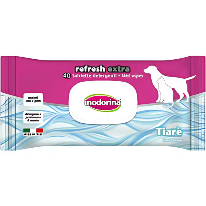 Inodorina 40 Toallitas Perros y Gatos - Flores de Tiaré | Frescura y Cuidado - 1
