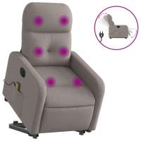 vidaXL Sillón de masaje eléctrico reclinable elevable tela Gris claro, Gris oscuro, Negro Sillon Dormitorio Sillon Comodos Silla Relax Sillón Sofá - details 1