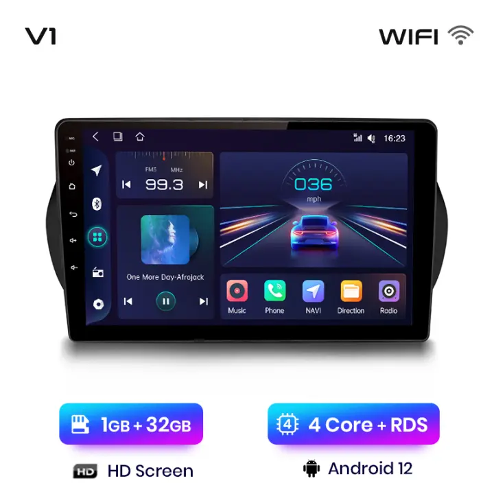 Junsun Radio Coche para Fiat Fiorino Qubo Citroen Nemo Peugeot Bipper 2008 2009 2010 2011 2012 2013 2014 2015 2016 2017 Inalámbrico CarPlay Android Auto AI Voice 2 din Pantalla Coche Android Auto Multimedia Navegación GPS Auto radio - 1