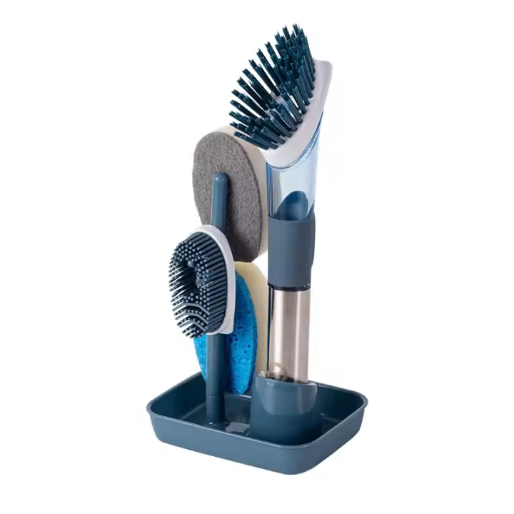 Cepillo De Silicona Para Lavar Platos Con Dispensador De Jabón Herramientas De Limpieza Para La Cocina Utensilios De Casa Útiles Accesorios Domésticos Gadgets - 1
