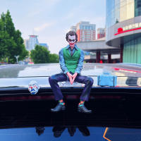 Figura De Acción 30cm Joker Postura Sentada PVC Adorno Exterior Para Coche Regalo De Juguetes Y Accesorios De Comedia Cloung - details 2