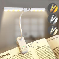 Luz De Lectura LED Dual Con 14 Luces Y Control Táctil De 3 Colores Y 8 Niveles De Brillo Recargable Por USB Luz Nocturna Para Ojos Cuidado Clip En Libro/Mesa Regalo Para Mujer Hombre Niños - details 0