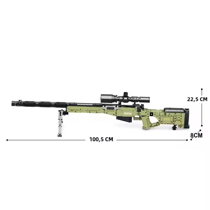Bloques De Construcción De Rifle AWM Sniper 1336PCS Juguete De Arma Militar Con Telescopio Para Niños Regalo De Navidad - 1
