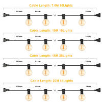 Luz De Cadena G40 Exterior Bombilla LED De Vidrio Ambarino Dimmer IP44 Impermeable Decoración Para Patio De Casa Garland De Luz Faeira Conectable - details 5