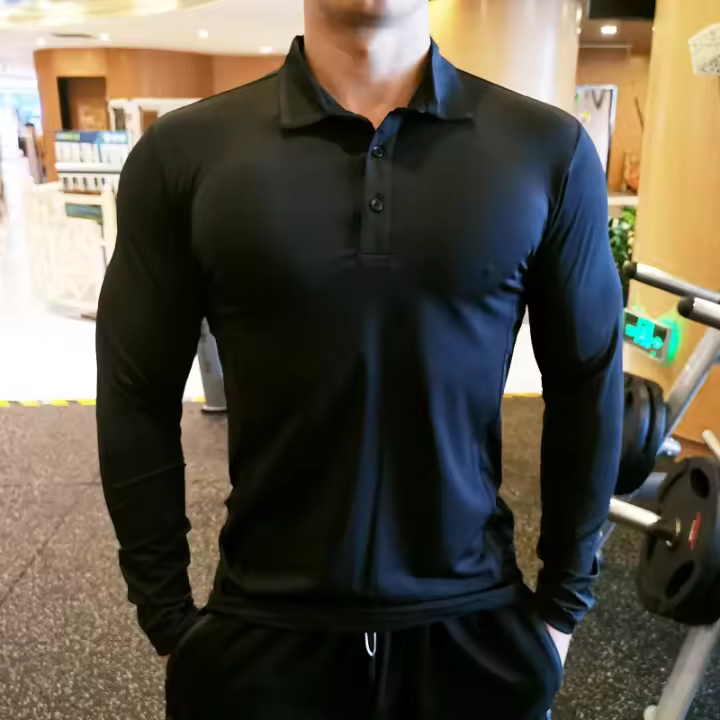 Camiseta De Compresión Para Hombre Manga Larga Ropa Deportiva Para Gimnasio Correr Fitness Senderismo Antirrash Sudadera Talla Grande - 1