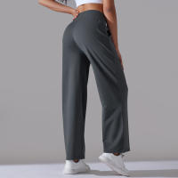 Pantalones Rectos De Pierna Ancha Para Mujer Casual Pantalones De Oficina Cintura Alta Holgados Para Danza Leggings Sin Costuras De Nylon - details 50