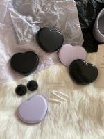 Caja De Lentes De Contacto Corazón Negro Morado Para Ojos De Color Kit De Herramientas Almacenamiento Y Cuidado Del Contenedor Con Espejo Y Aparato De Apariencia Unisex - details 8