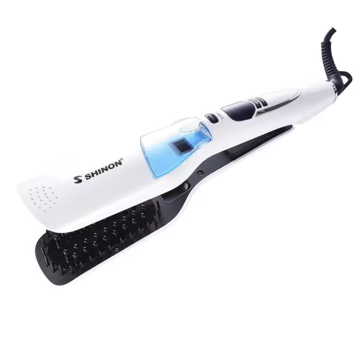 Plancha de pelo de hierro plana Steampod iónico rápido seco húmedo del salón del cepillo de vapor profesional - 1